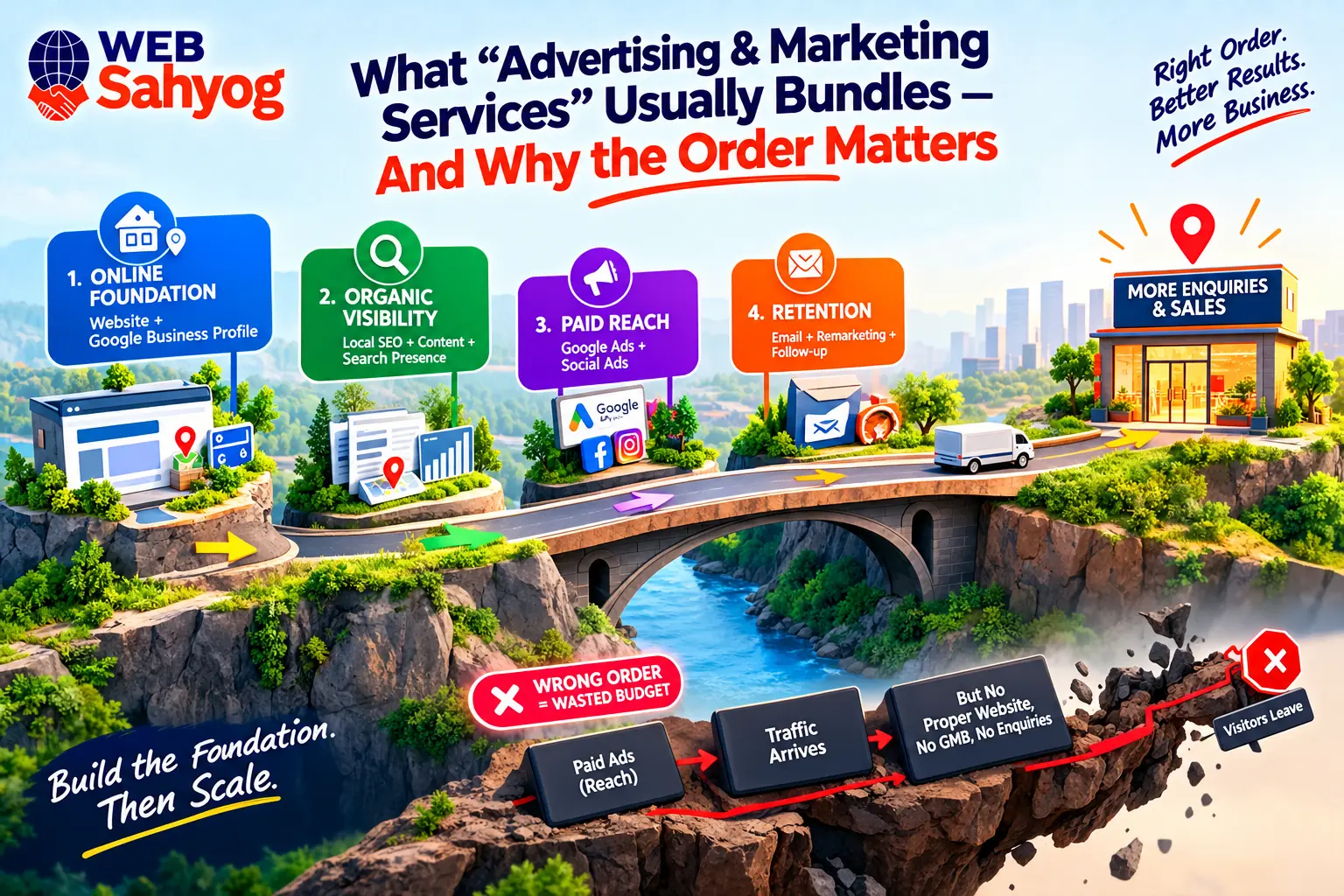 What "Advertising & Marketing Services" Usually Bundles — And Why the Order Matters